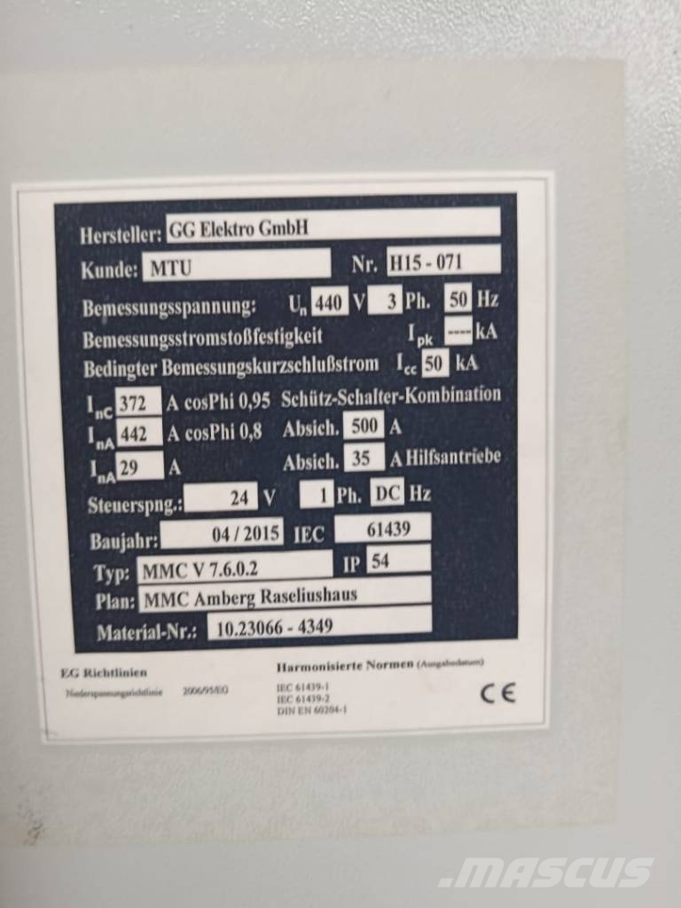 MTU GC245N5 Gas generatoren