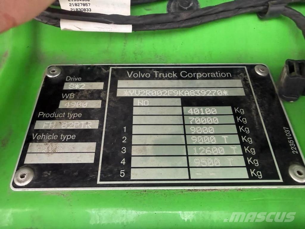 Volvo FH 16.550 8X2 EURO 6 + HIAB HOOKLIFT 20 TON شاحنات الرافعات الخطافية