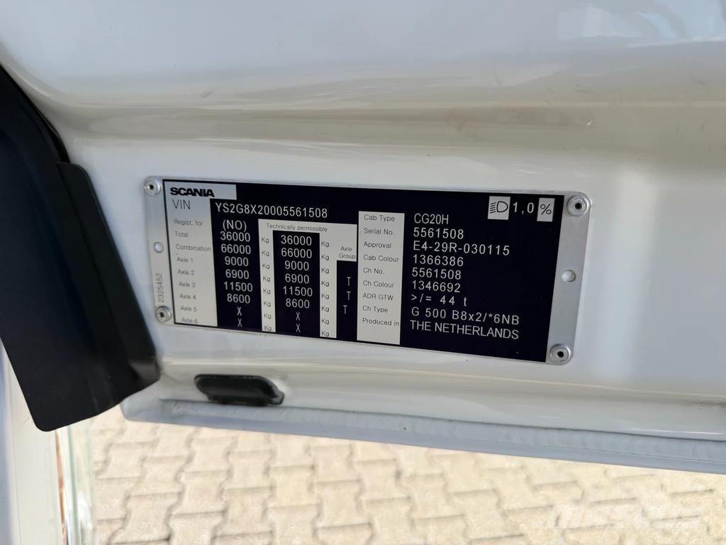 Scania G500 8x2*6 Chassis Retarder Full Air Euro 6D Alcoa Kamioni-šasije