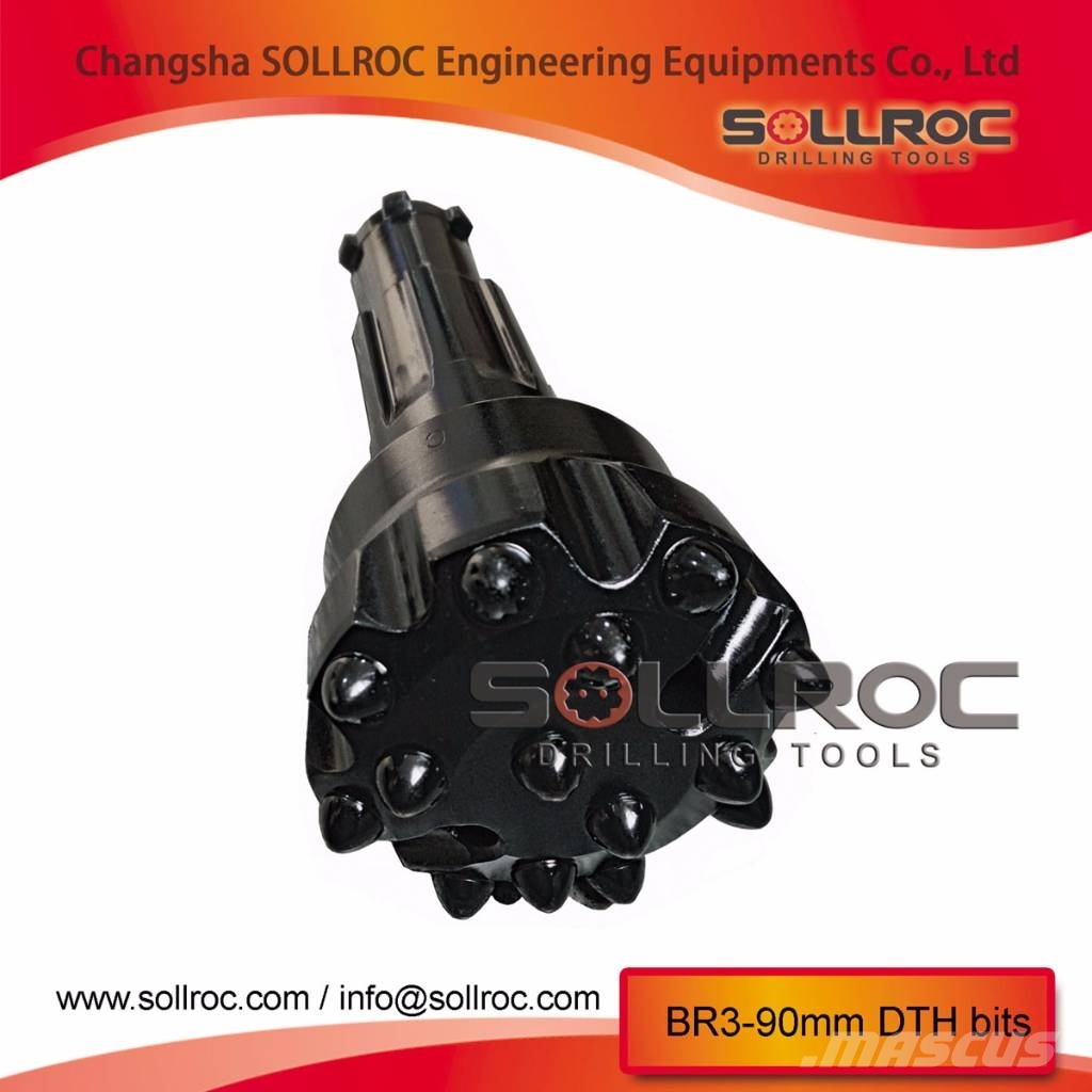 Sollroc Dia. 76mm,90mm DTH bits for BR2 BR3 DTH hammer Комплектуючі і запасні частини для бурових установок