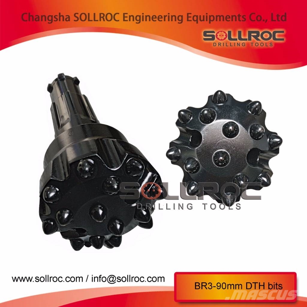 Sollroc Dia. 76mm,90mm DTH bits for BR2 BR3 DTH hammer Комплектуючі і запасні частини для бурових установок