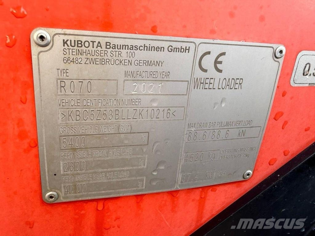 Kubota R 070 - 4x4 KNIKLADER - Mini-SHOVEL - RADLADER + V Utovarivači na točkove