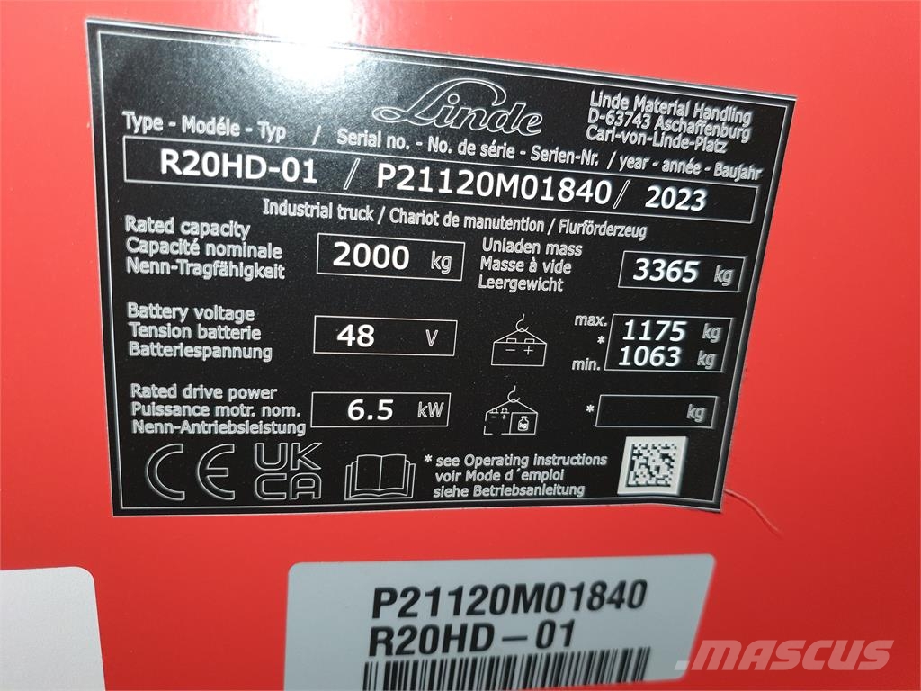 Linde R20HD Tolóoszlopos targonca