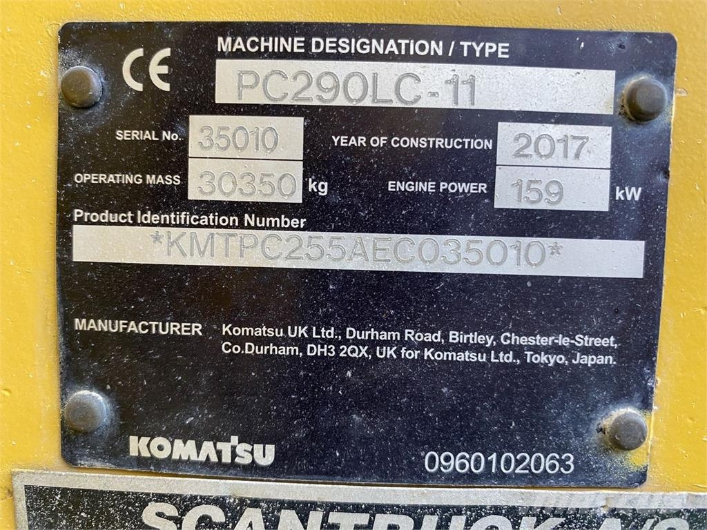 Komatsu PC290LC-11 Excavadoras sobre orugas