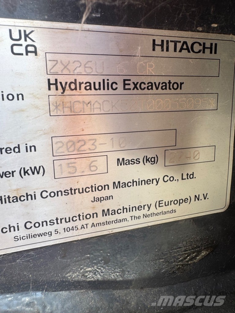 Hitachi ZX 26 U-6 Miniescavadeiras < 7t (Mini escavadeiras)