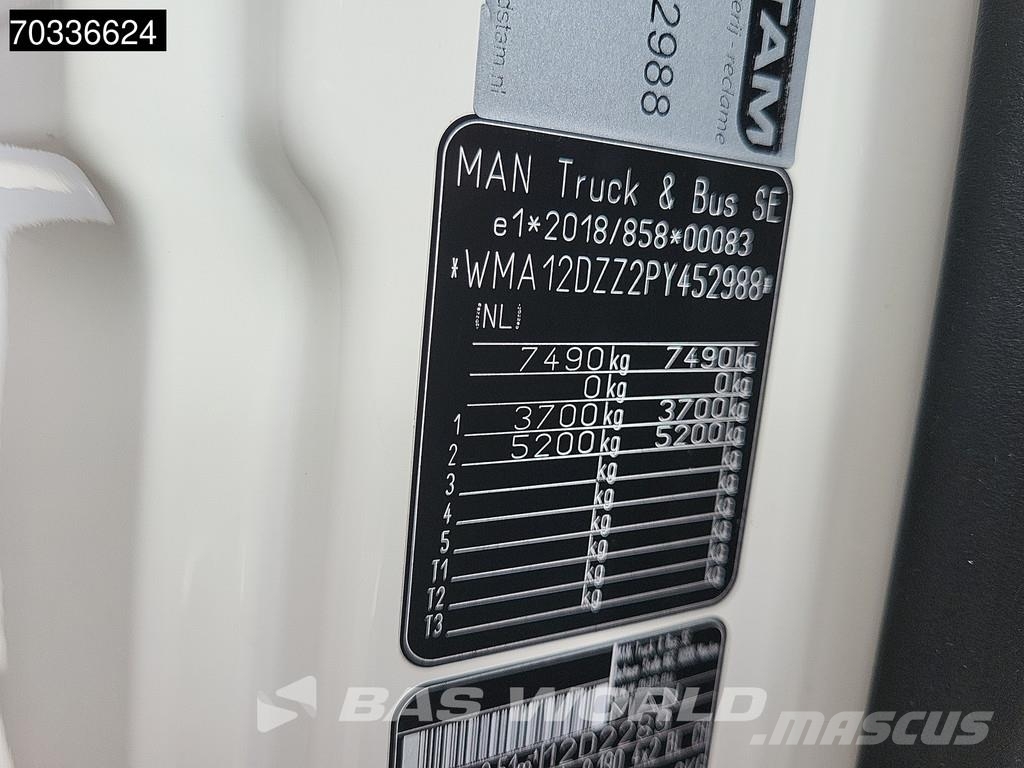 MAN TGL 8.190 TGL 4X2 8tons NL-truck APK 1500kg Ladebo Tovornjaki zabojniki