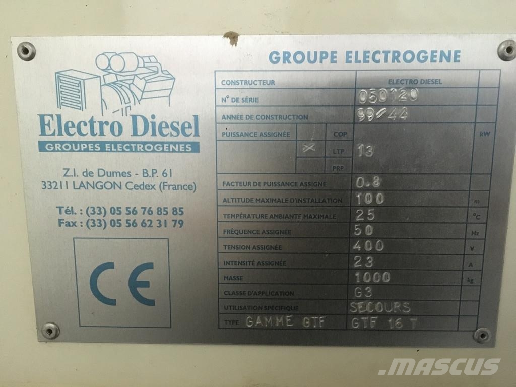 Lombardini LDW1204/B2 GENERATOR 16 KVA USED Dieselgeneratorer