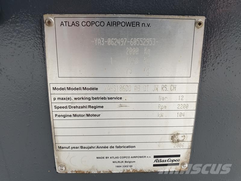Atlas Copco XAHS 186 DD - N Compressors