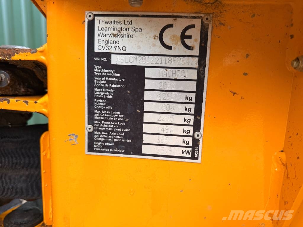 Thwaites Mach 201 1 Ton High Lift Skip Dumper Stavebné sklápače
