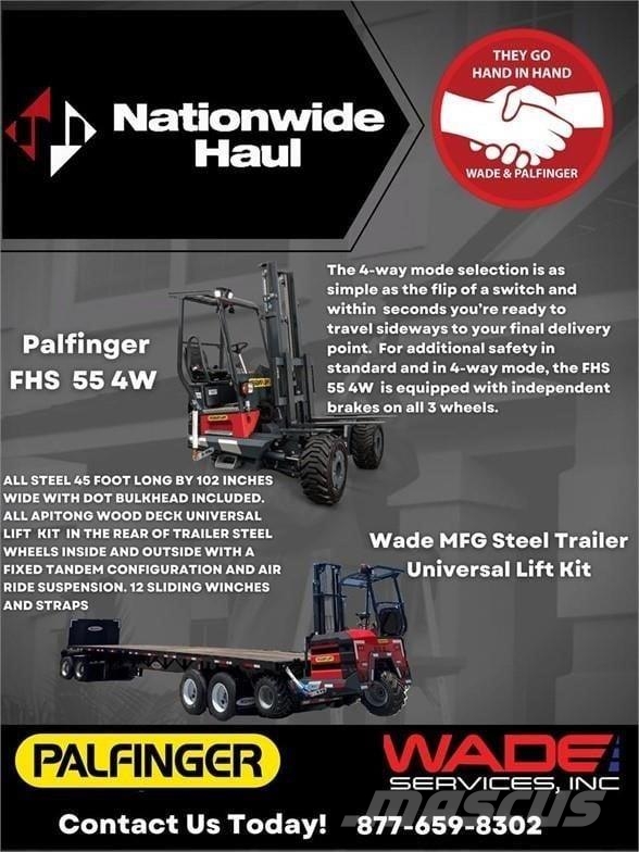 Wade 45' STEEL FLAT - FORKLIFT KIT Planhengere semi
