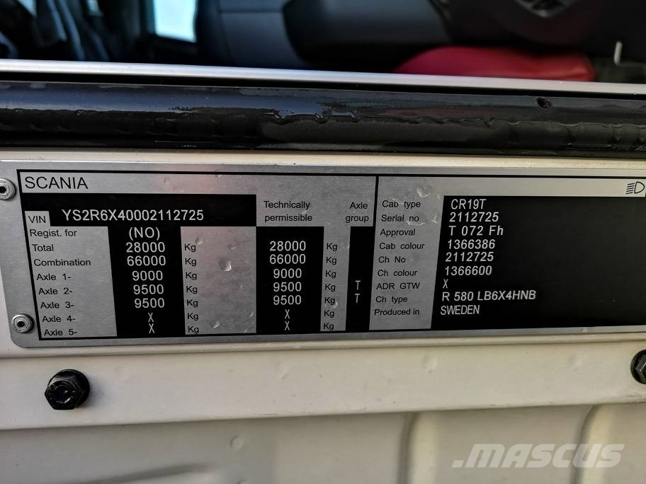 Scania R580LB6X4HNB RETARDER side opening Kofferaufbau