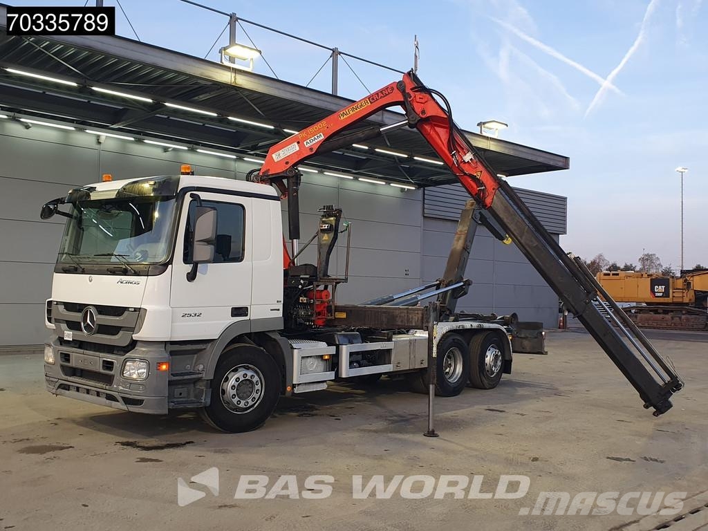 Mercedes-Benz Actros 2532 Actros 6X2 Palfinger PK 15002 Crane kr Rol kiper kamioni sa kukom za podizanje tereta