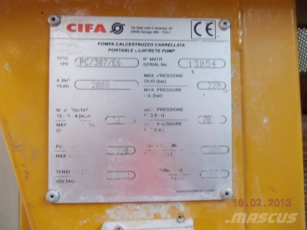 Cifa PC 307 E6 Autopompe per calcestruzzo
