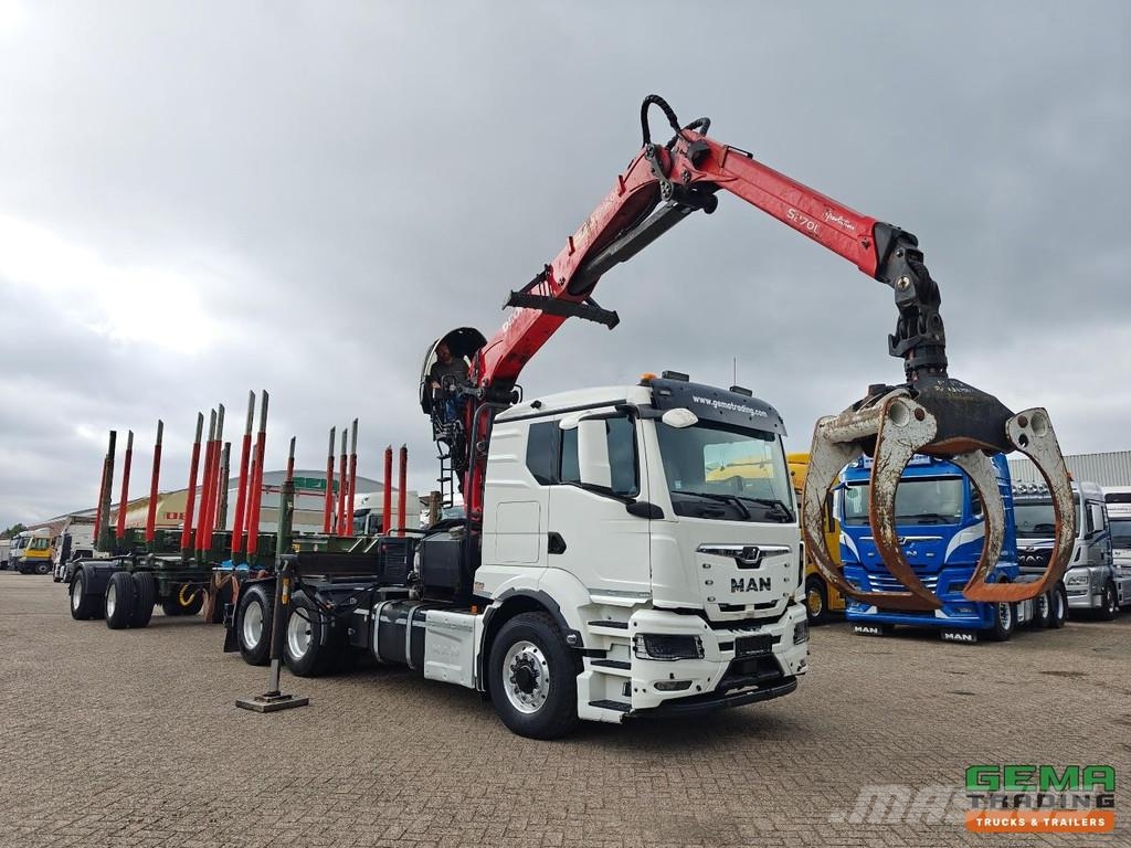 MAN TGS 33.510 6x6 HydroDrive Sleeper Cab Euro6D + Pal Vozy na přepravu kmenů