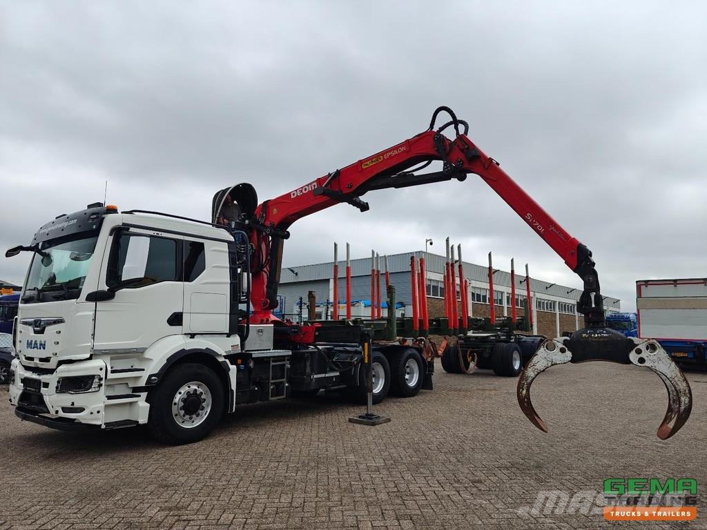 MAN TGS 33.510 6x6 HydroDrive Sleeper Cab Euro6D + Pal Vozy na přepravu kmenů