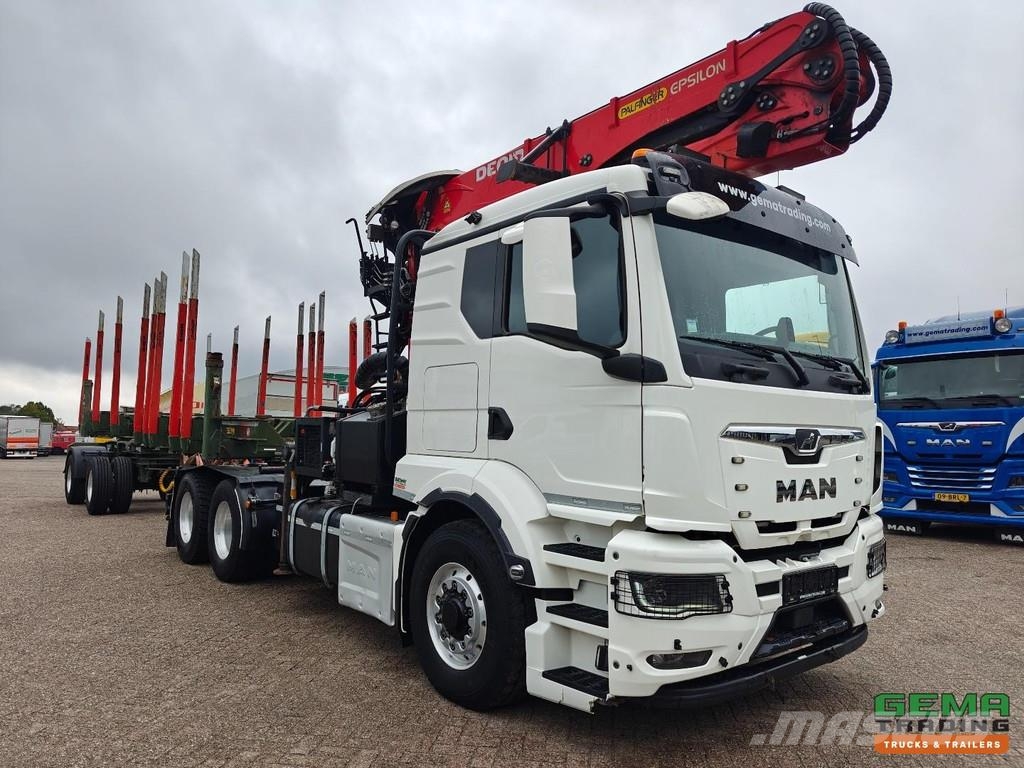 MAN TGS 33.510 6x6 HydroDrive Sleeper Cab Euro6D + Pal Vozy na přepravu kmenů