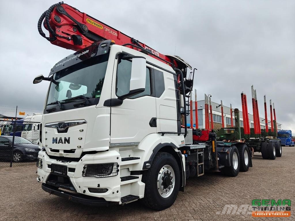 MAN TGS 33.510 6x6 HydroDrive Sleeper Cab Euro6D + Pal За превоз на дървени трупи