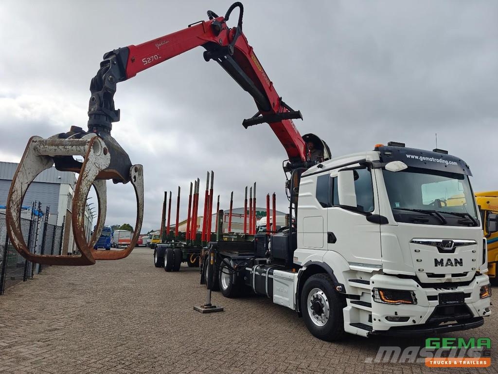 MAN TGS 33.510 6x6 HydroDrive Sleeper Cab Euro6D + Pal Vozy na přepravu kmenů