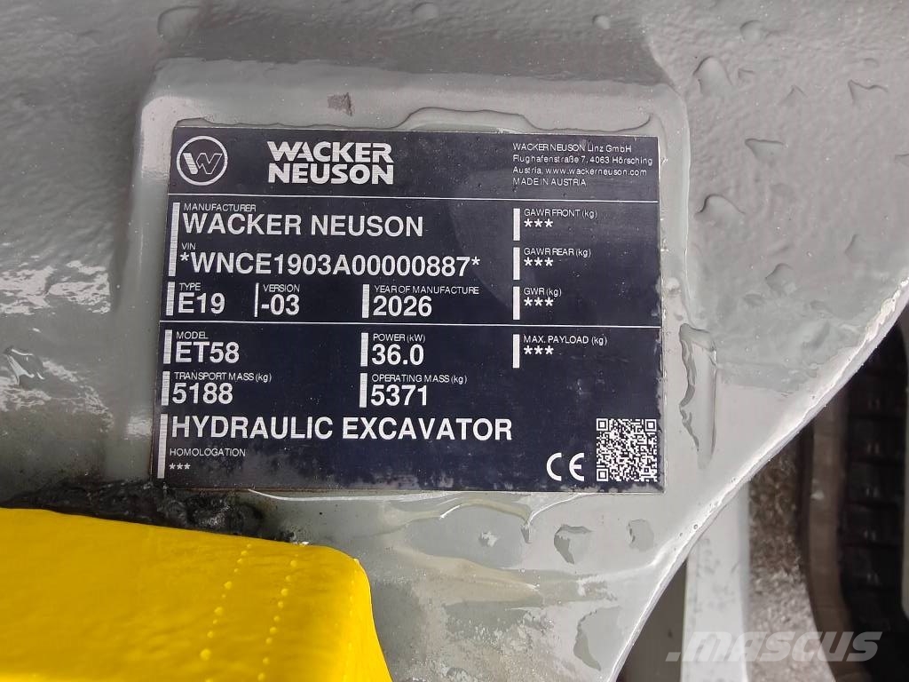 Wacker Neuson ET 58 Mini ekskavatörler, 7 tona dek