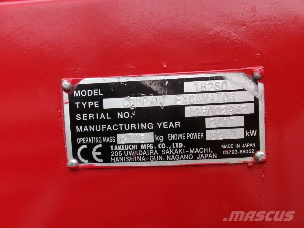 Takeuchi TB 260 Miniescavatori