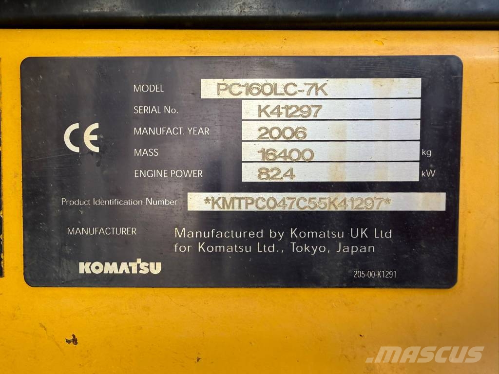 Komatsu PC 160 LC-7K //BJ. 2006 / 14550H/SW/ZSA/3 Löffel Excavadoras sobre orugas