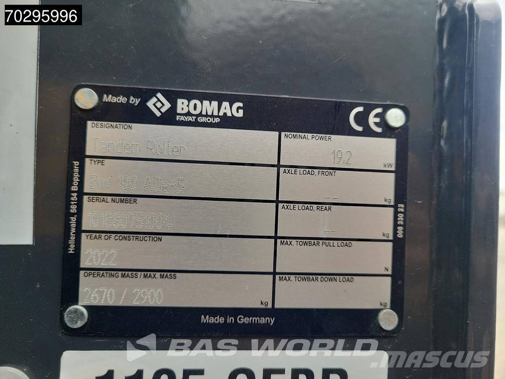 Bomag BW100 ADe-5 ELECTRIC - CE-CERTIFIED Rodillos de doble tambor