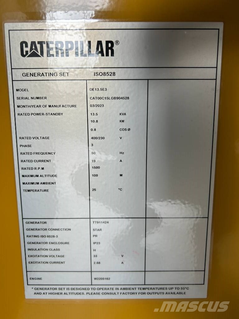 CAT DE13.5E3 - 13.5 kVA Generator - DPX-18001 Dizelski agregati