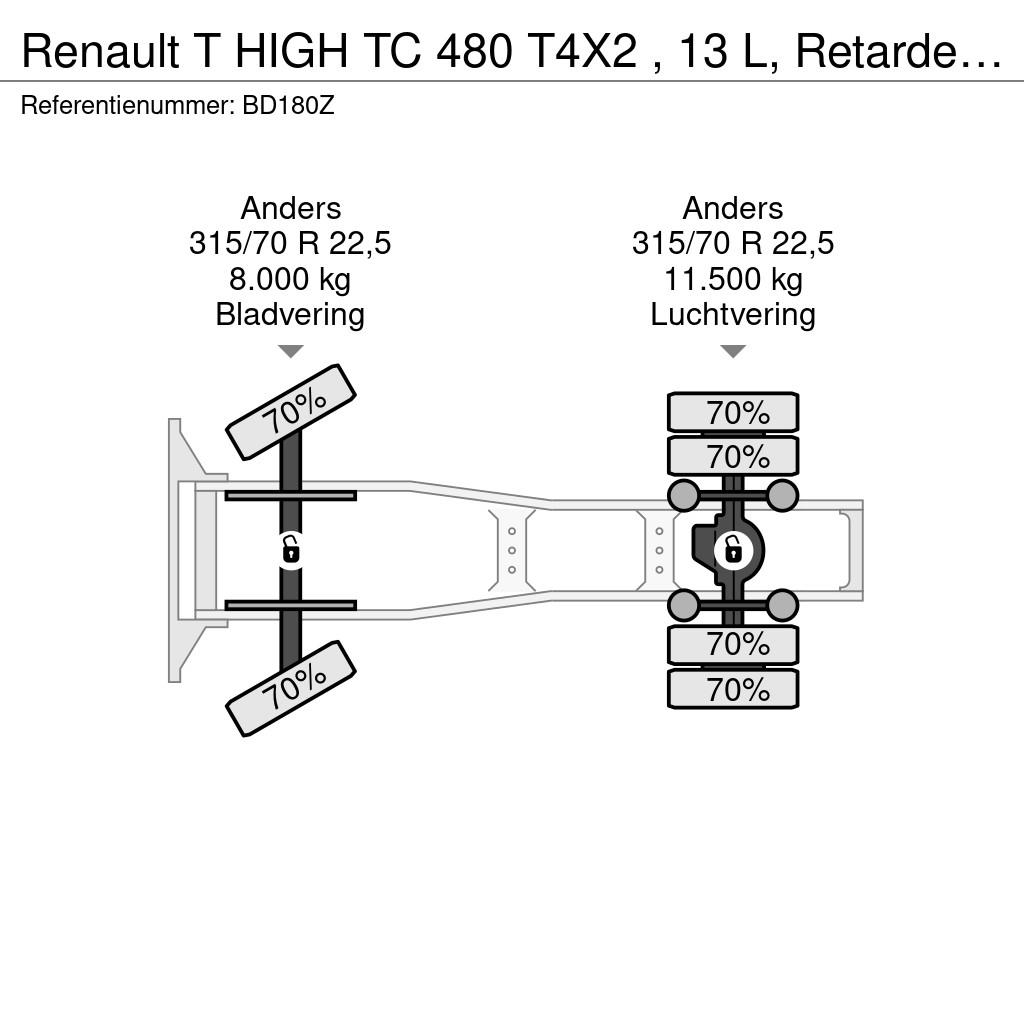 Renault T HIGH TC 480 T4X2 , 13 L, Retarder, Turbocompound Седельные тягачи