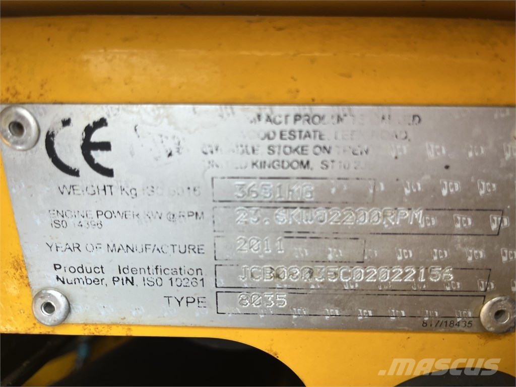 JCB 8035 ZTS Mini ekskavatori < 7 t