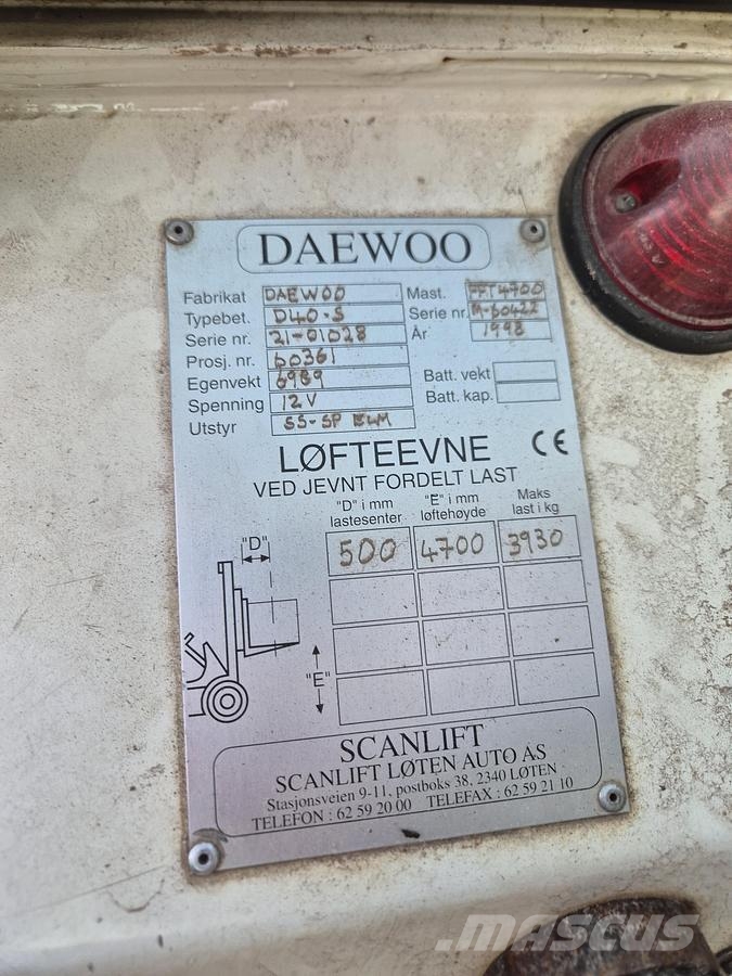 Daewoo Ds40s 4.0t diesel triplex Dizel forkliftler