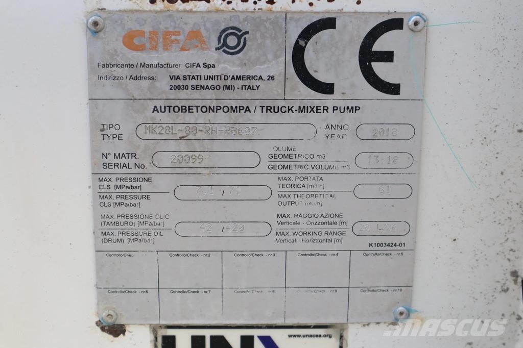 MAN TGS 35.500 | 8X4 | CIFA MK28 | LOW KM | EURO 6 Betooni pumpautod