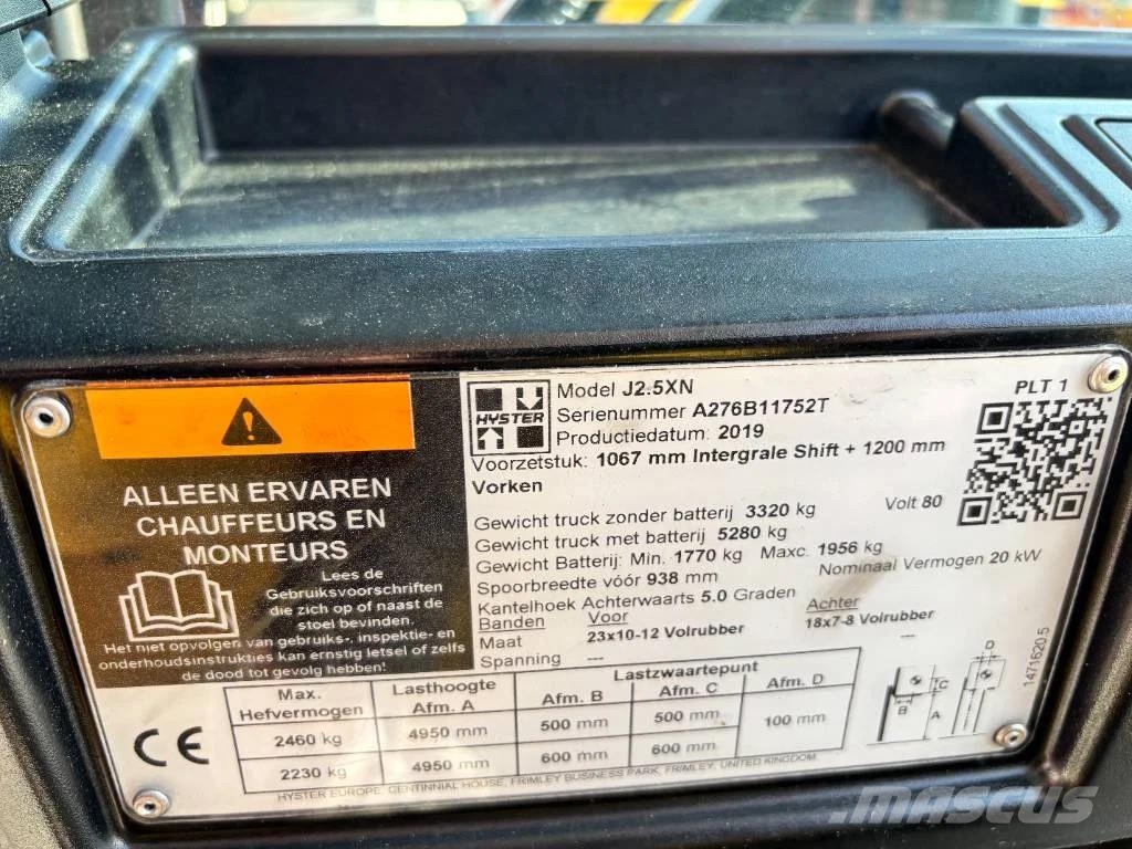 Hyster J2.5 XN 2500 kg E- heftruck Electric forklifts