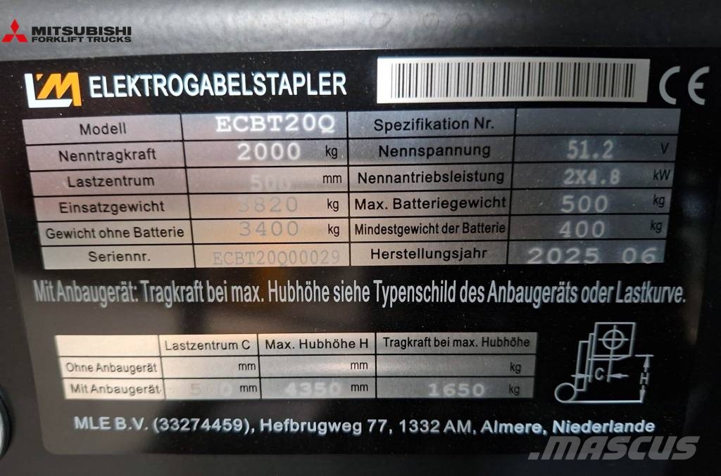 LM ECBT20Q Electric forklifts