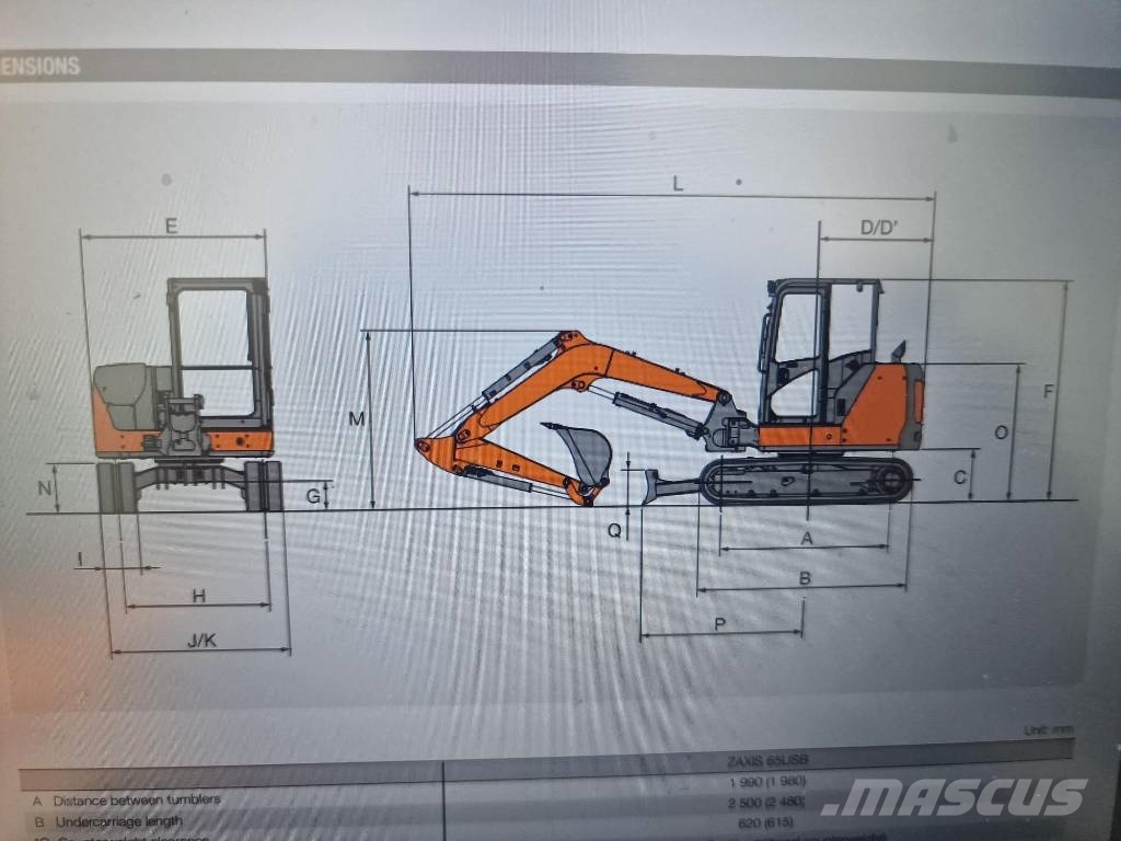Hitachi ZX65USB-6 Міні-екскаватори < 7т