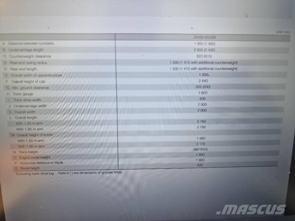 Hitachi ZX65USB-6 Міні-екскаватори < 7т