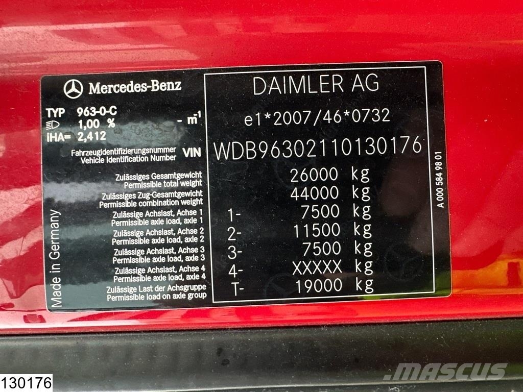 Mercedes-Benz Actros 2548 6x2, EURO 6, Lift roof, Combi 커튼사이더 트럭