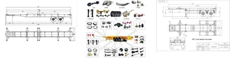 ZW Group ZW-GROUP 40ft 2 Axle Skeleton Semi traile Semirremolques en chasís
