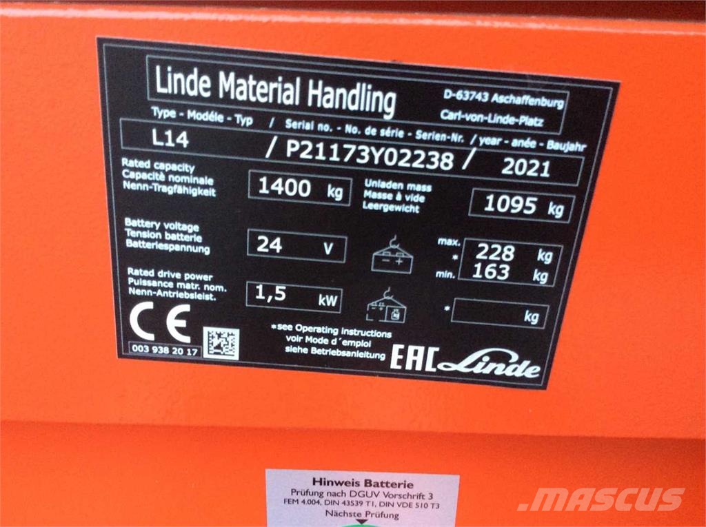 Linde L14 Palešu krautņotāji