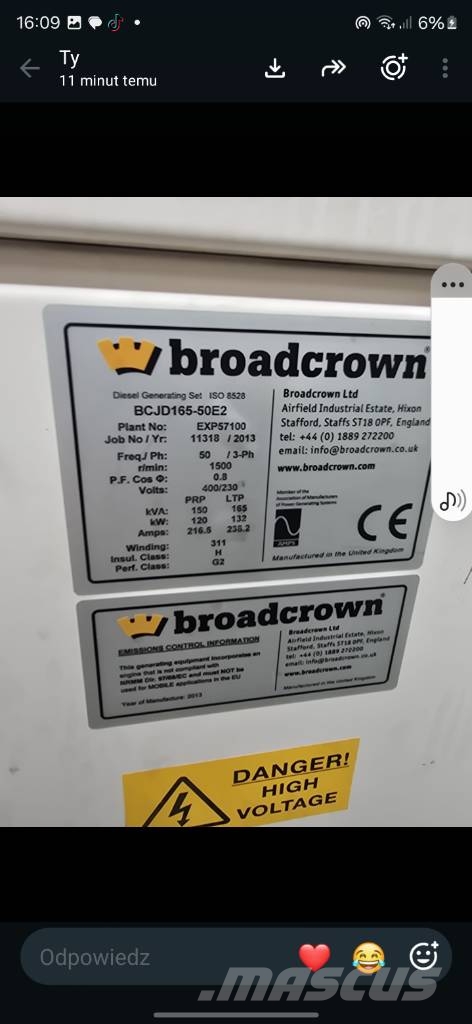 JCB Himoinsa Cat Stanford Deutz JCB broadcrown 150kva 120kw مولدات ديزل