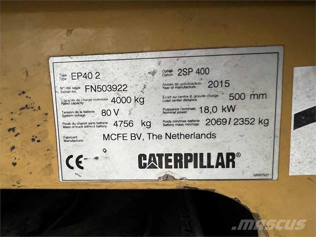CAT Lift Trucks Caterpillar EP40 Elektriskie autoiekrāvēji