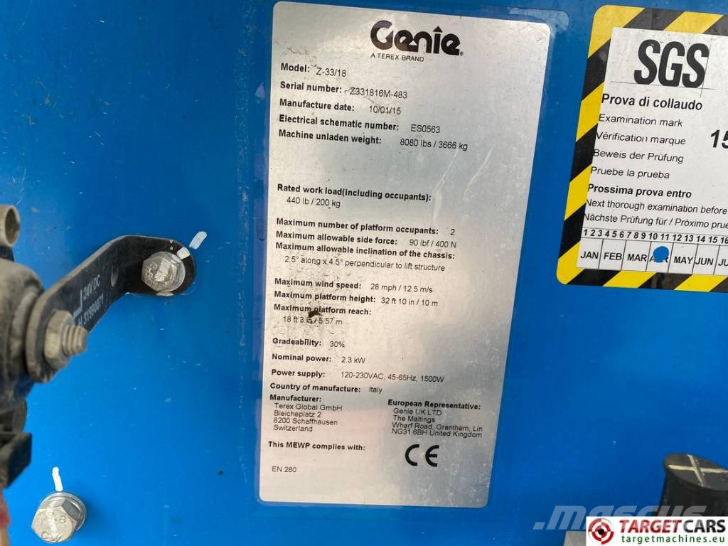 Genie Z-33/18 Electric Articulated Boom Work Lift 1200cm Altre piattaforme monobraccio