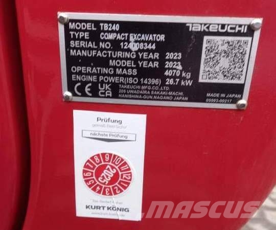 Takeuchi TB 240 DPF Minibagger < 7t