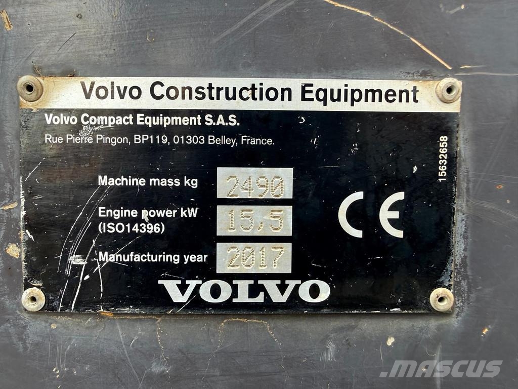 Volvo ECR25D Mini ekskavatörler, 7 tona dek