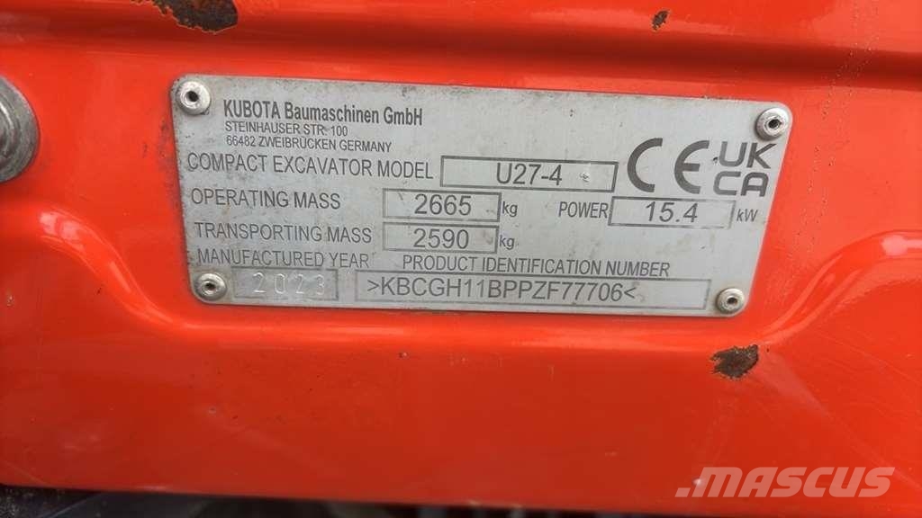 Kubota U27-4 Kubota U36-4 Speciale Graafmachines
