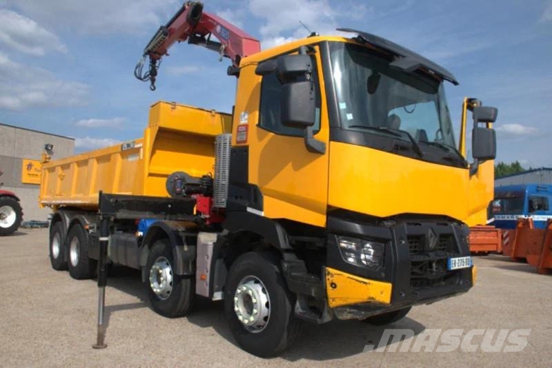 Renault C430 Tipper + Crane HMF Tipper trucks