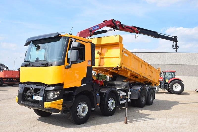 Renault C430 Tipper + Crane HMF Tipper trucks