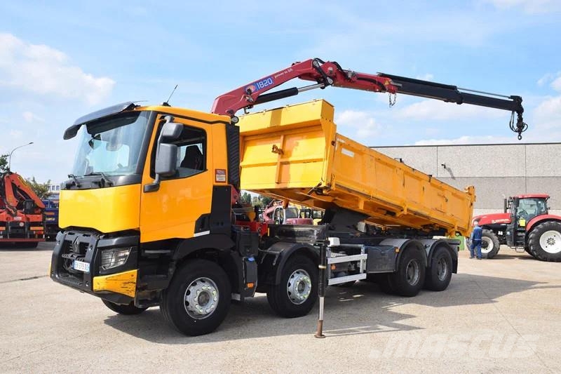 Renault C430 Tipper + Crane HMF Tipper trucks