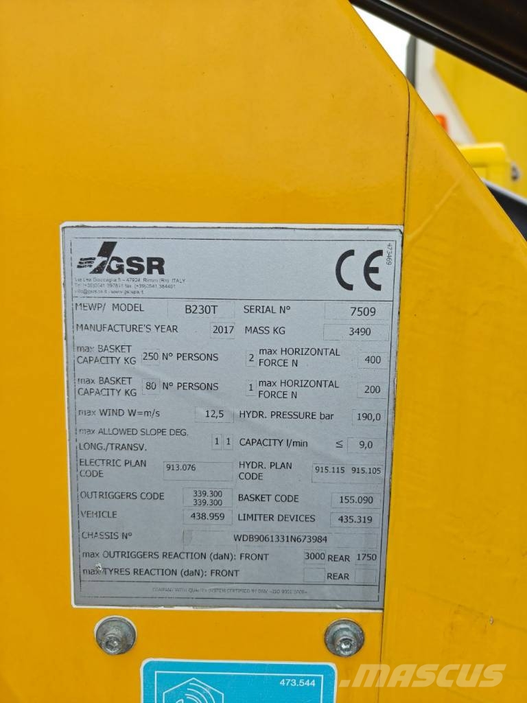 GSR B 230 T Plataformas aéreas montadas em camião