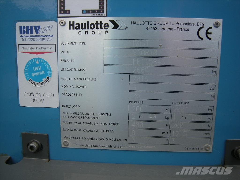 Haulotte Star 10 その他リフトとプラットフォーム