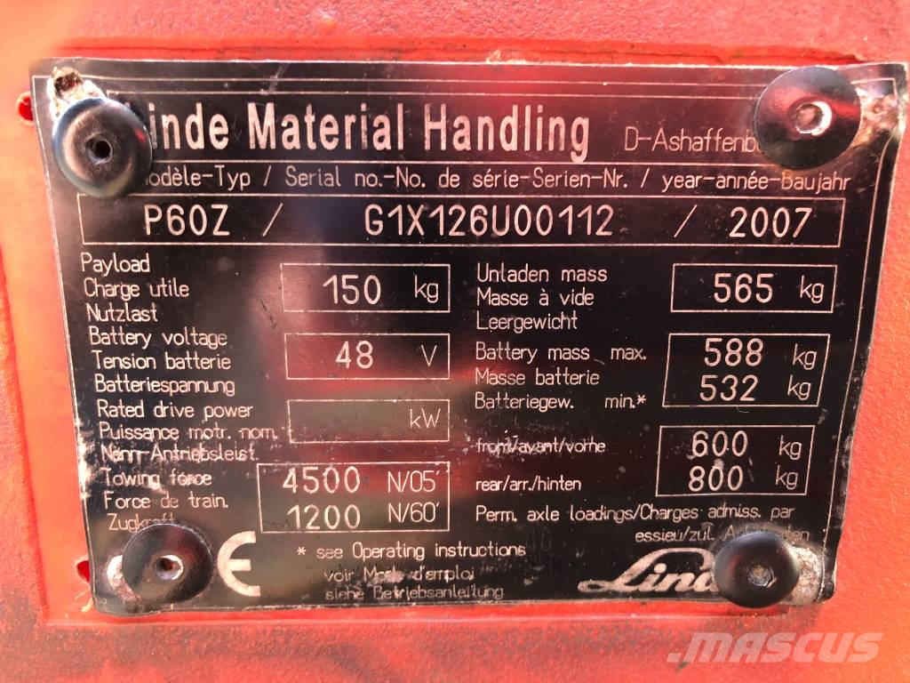 Linde P 60Z V-3169 EO شاحنة قاطرة